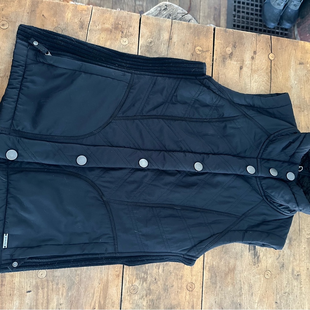 Prana Black Quilted Vest size small